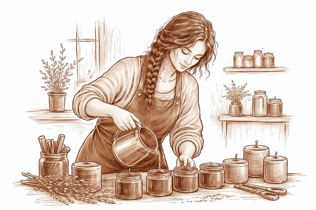 Ruční výroba sójových svíček LoukyStudio