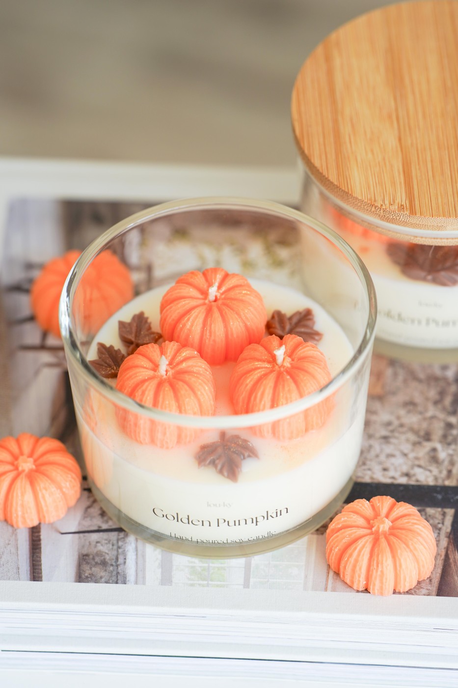 Golden Pumpkin | Autumn Fragrant Soy Candle – fotografie 3
