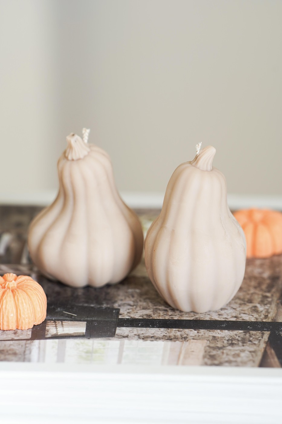 Decorative tall pumpkins | Soy decorative candle – fotografie 8