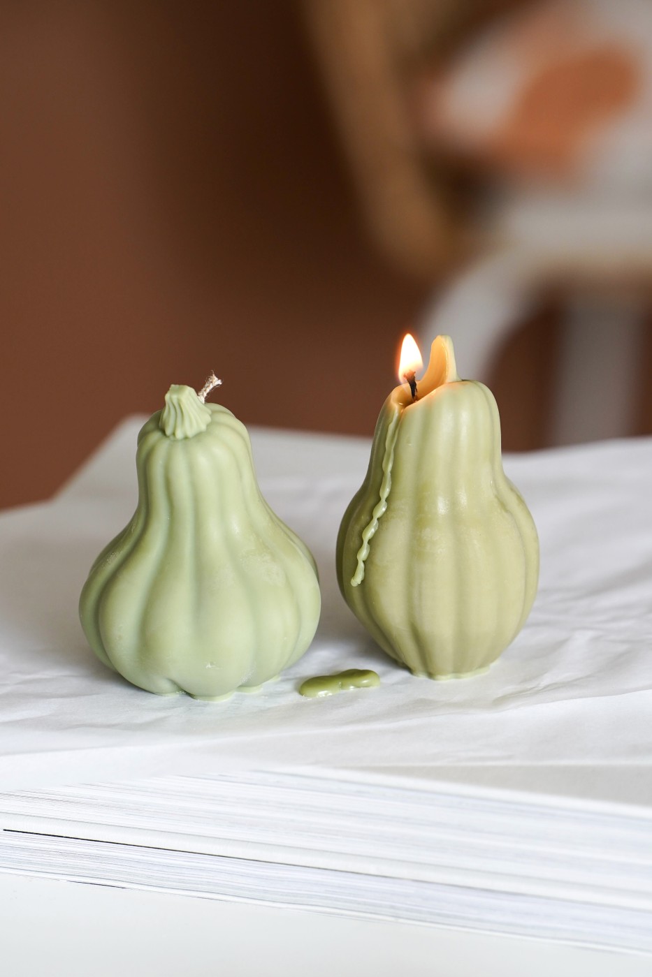 Decorative tall pumpkins | Soy decorative candle – fotografie 6