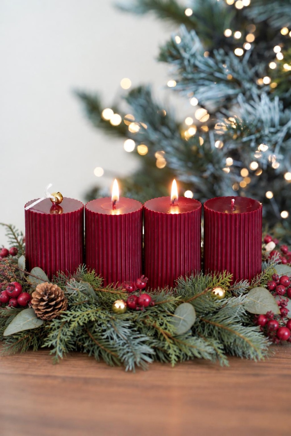 Advent candle set | Amari burgundy