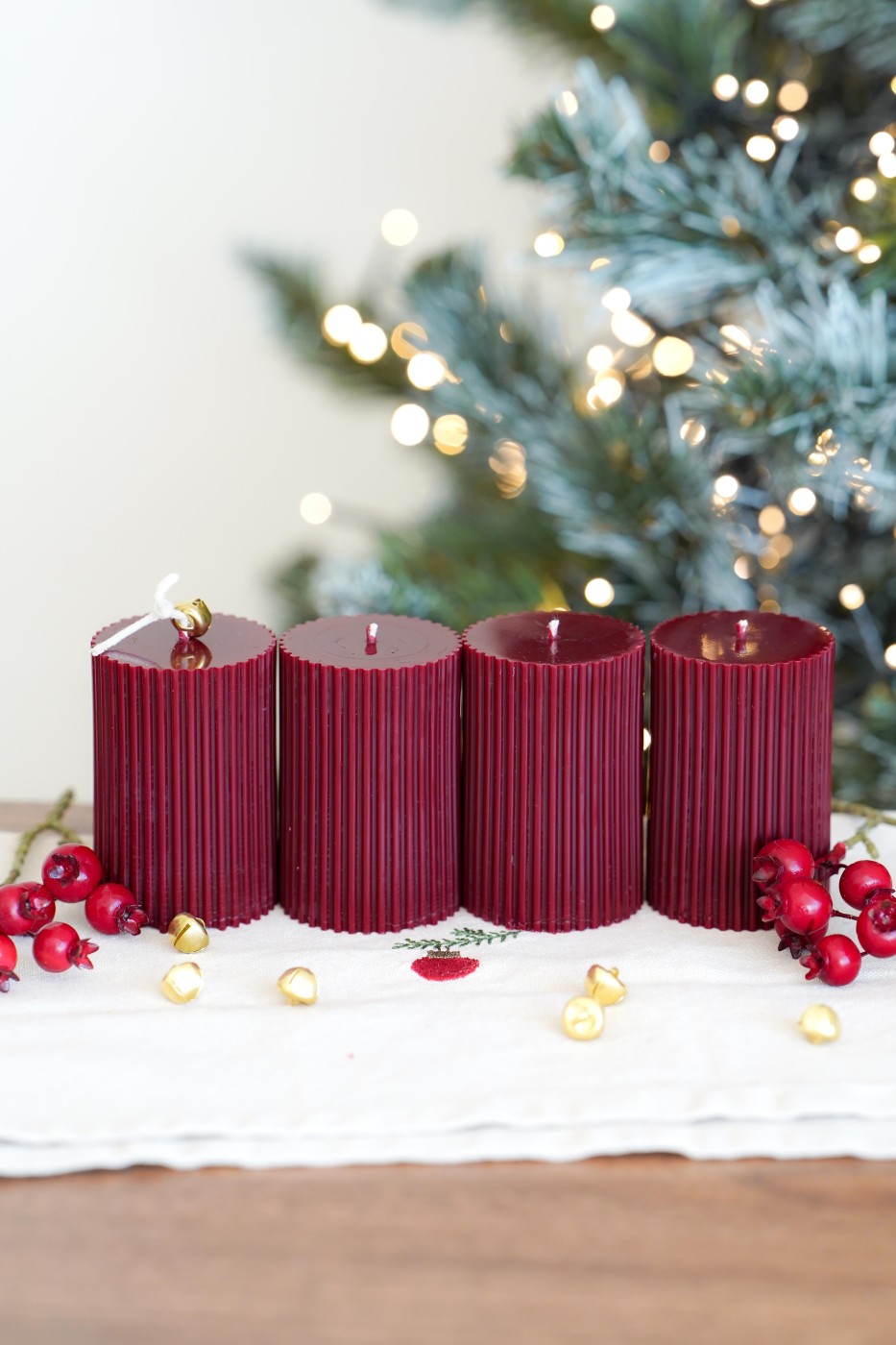 Advent candle set | Amari burgundy – fotografie 4