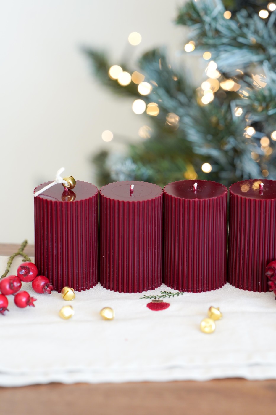 Advent candle set | Amari burgundy – fotografie 2