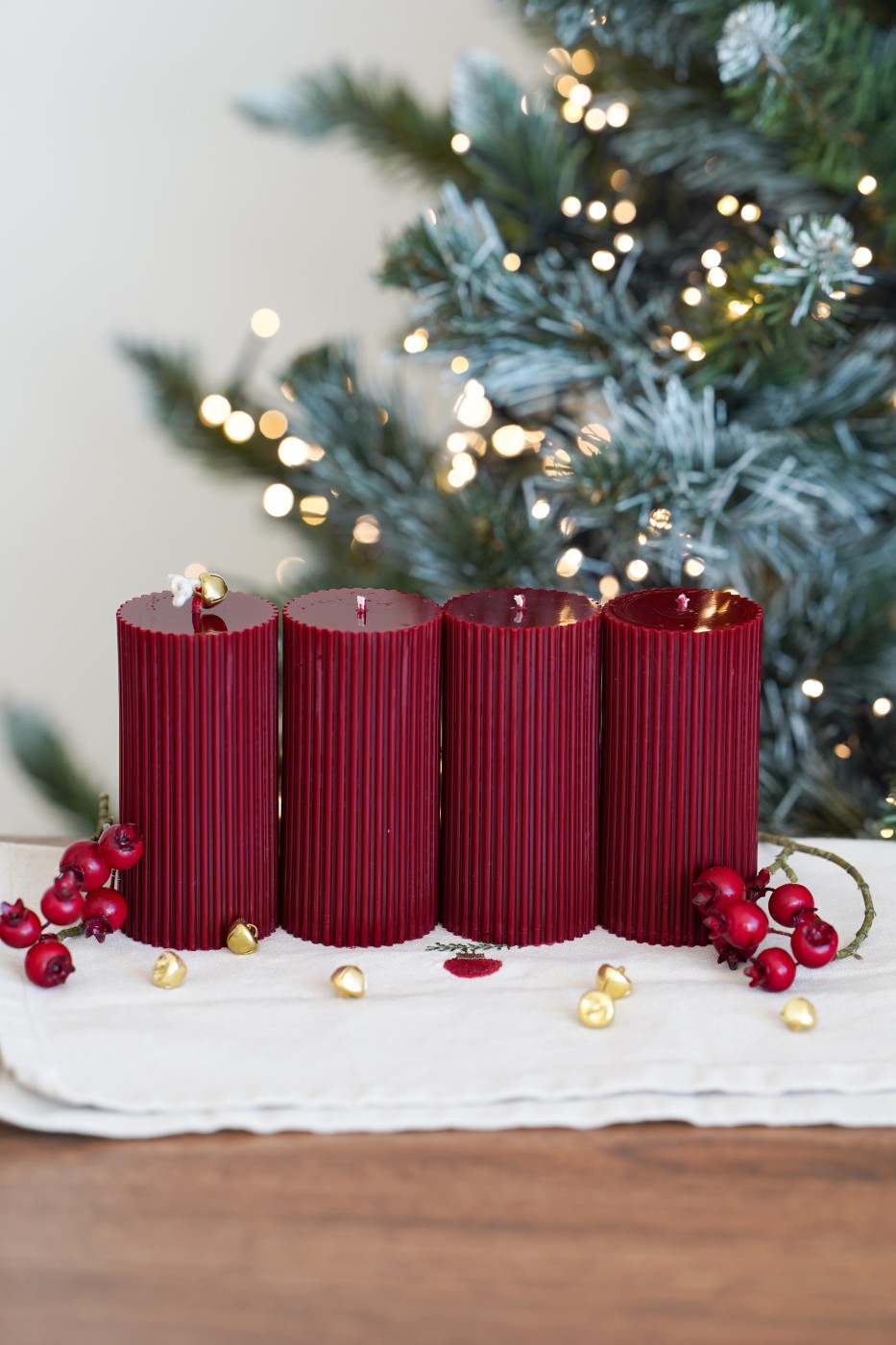 Advent candle set | Amari burgundy – fotografie 3