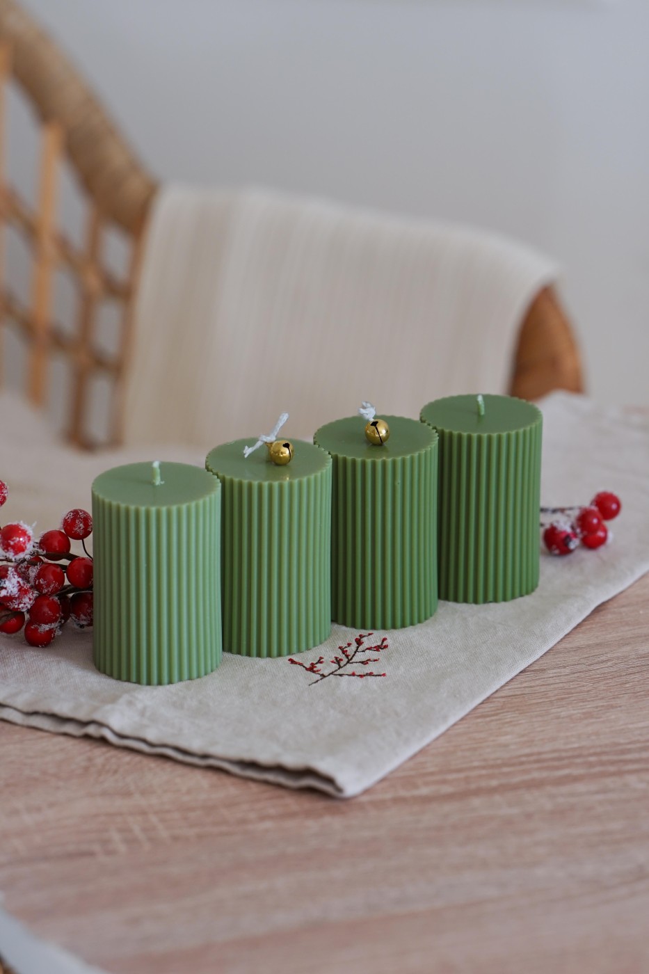 Advent candle set | Amari green – fotografie 5
