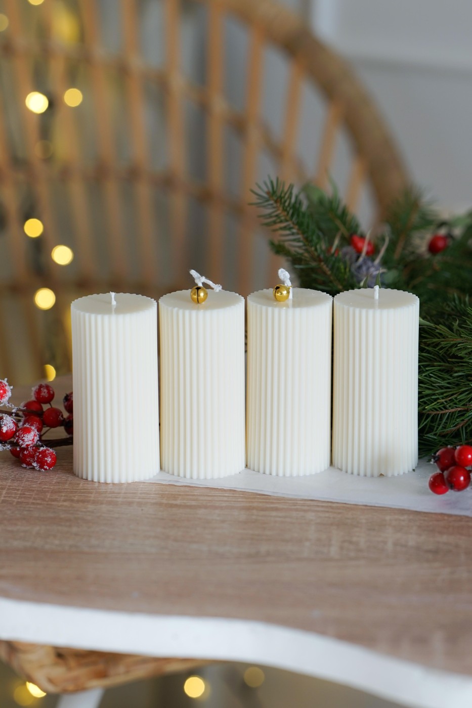 Advent candle set | Amari white – fotografie 4