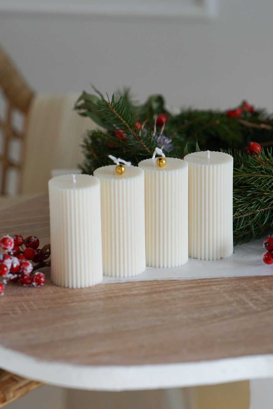 Advent candle set | Amari white – fotografie 7