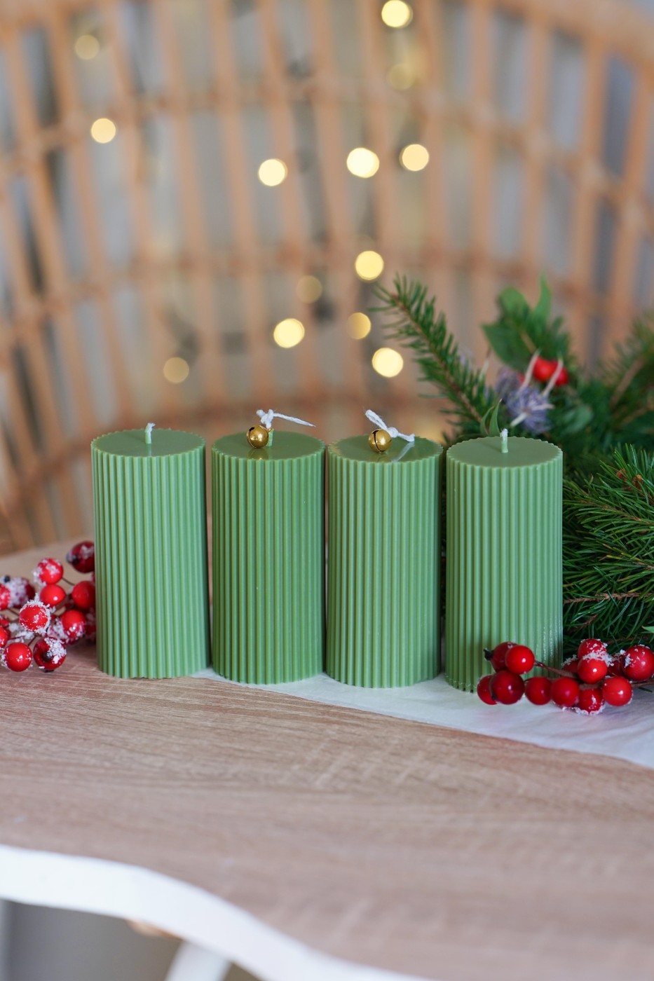 Advent candle set | Amari green – fotografie 4
