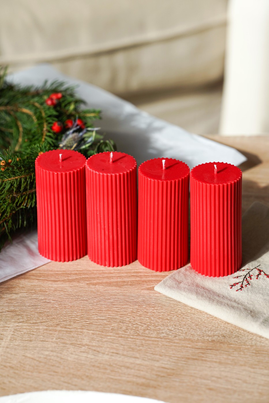 Advent candle set | Amari red – fotografie 3