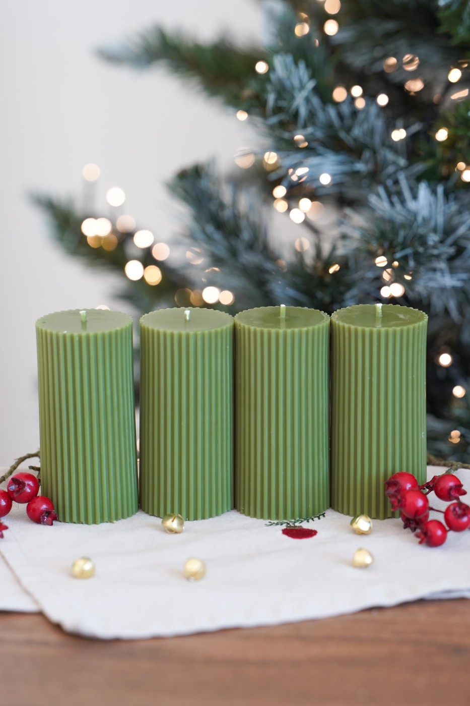 Advent candle set | Amari green – fotografie 8