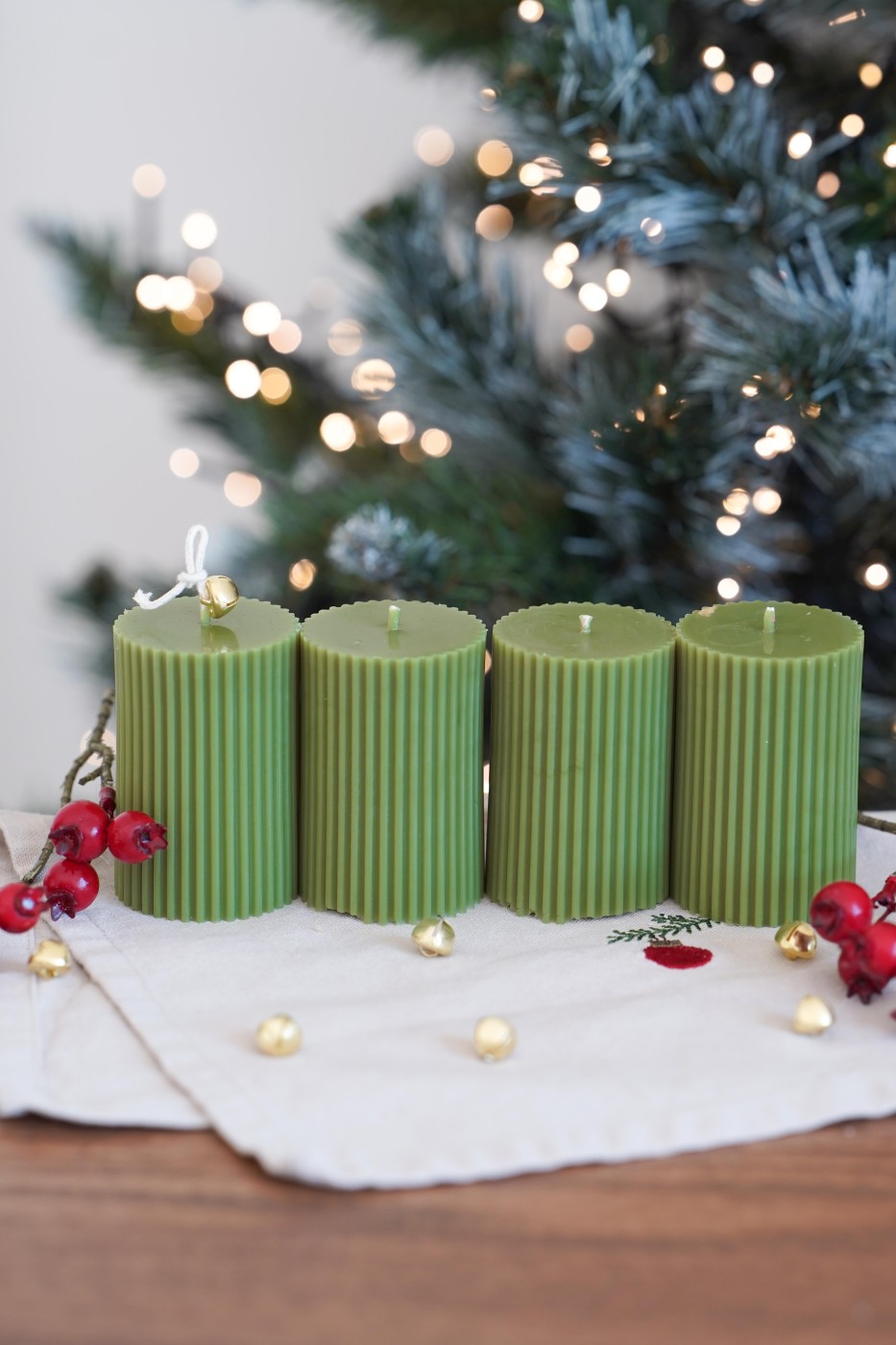 Advent candle set | Amari green – fotografie 7