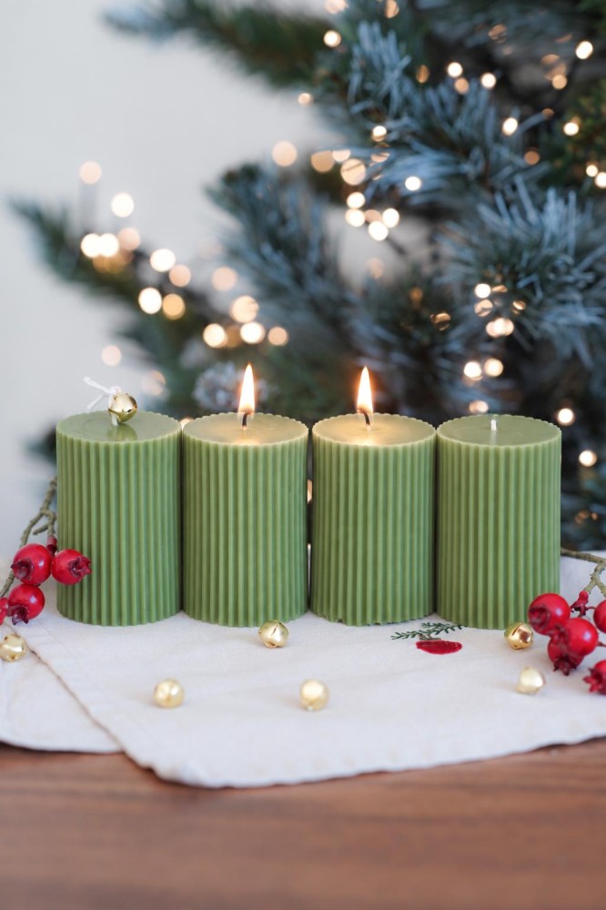 Advent candle set | Amari green