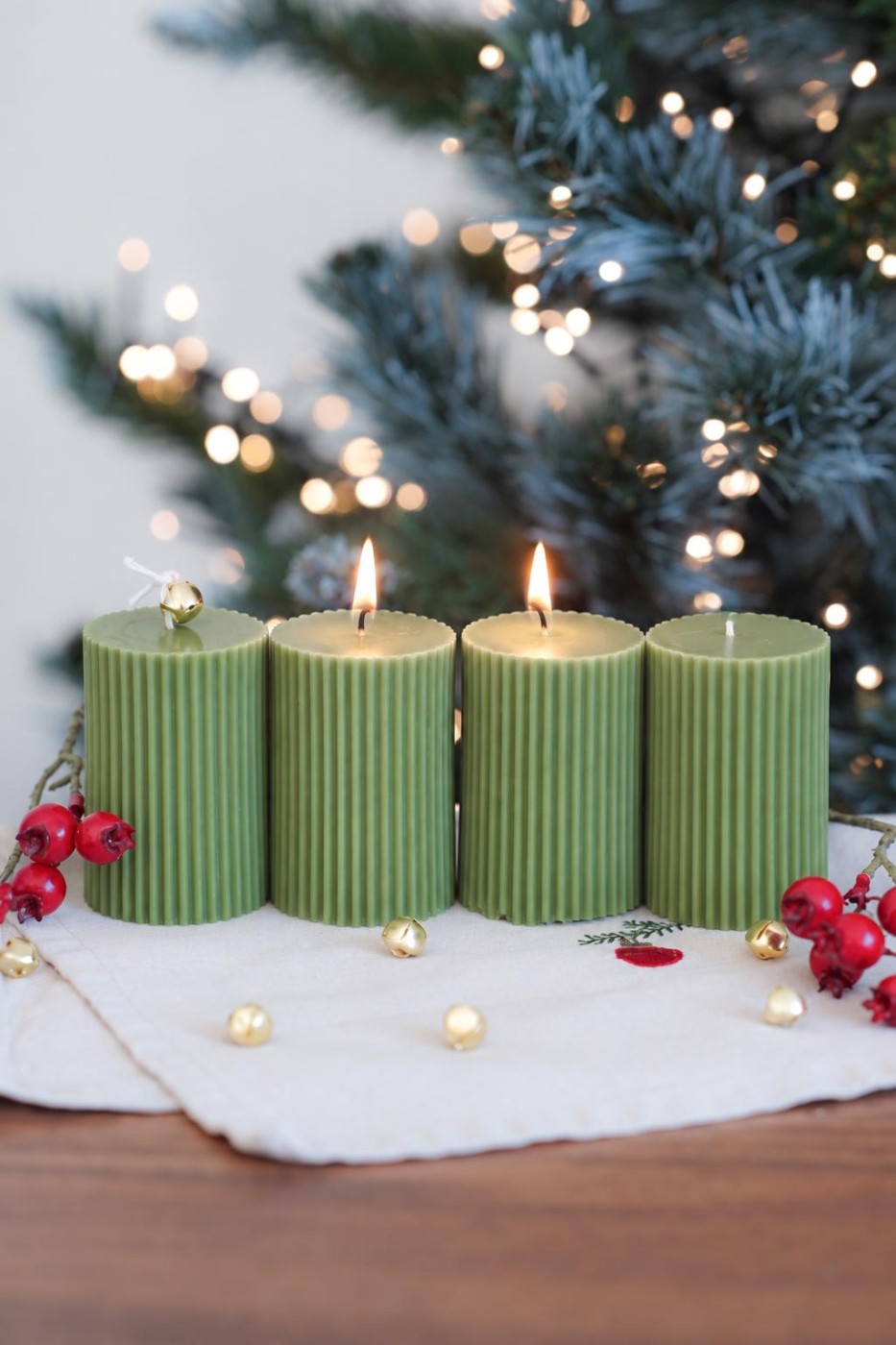 Advent candle set | Amari green