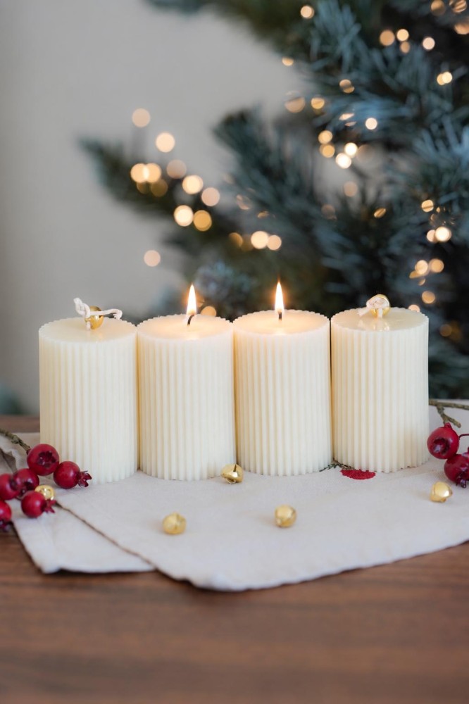 Advent candle set | Amari white