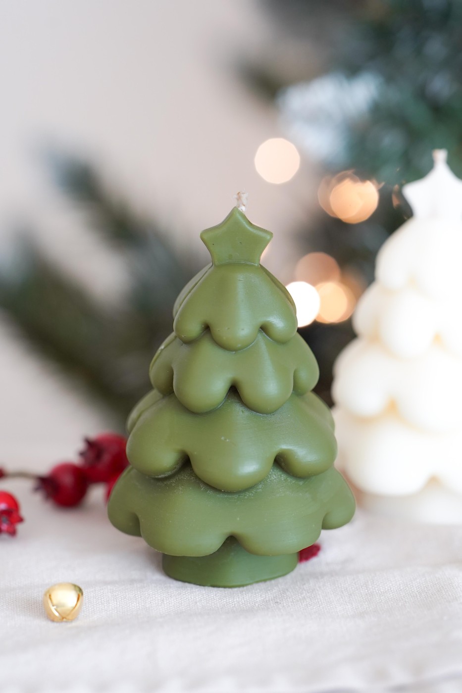 Little tree with a star | Christmas candle – fotografie 3