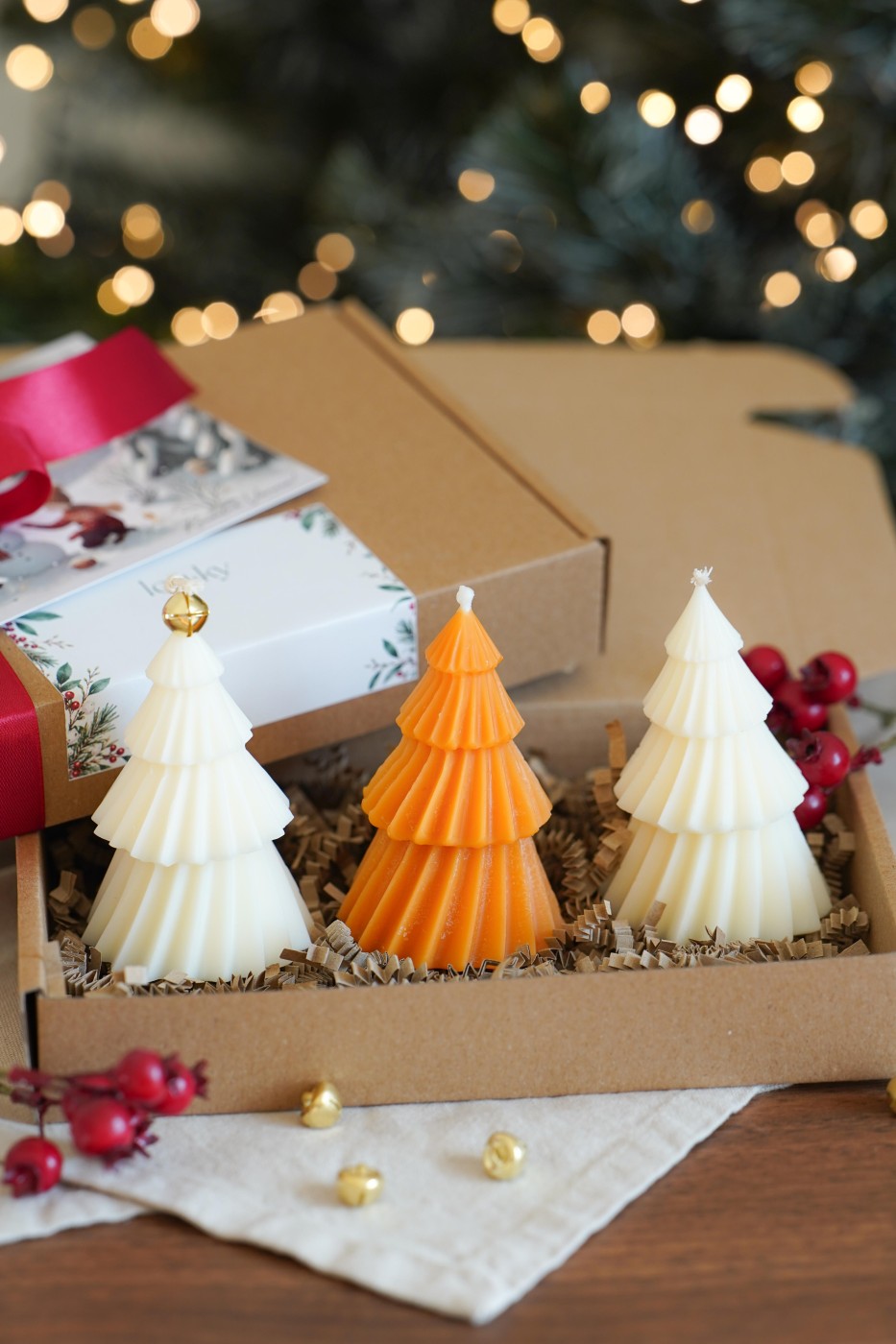 Christmas set of small dancing trees