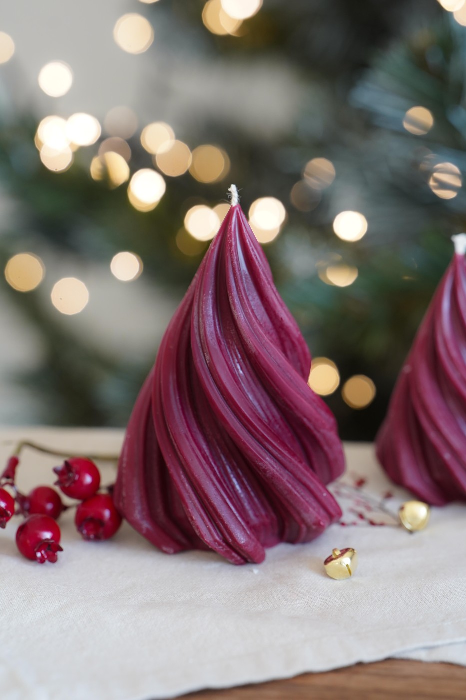 Twisted tree | Christmas decorative candle – fotografie 4
