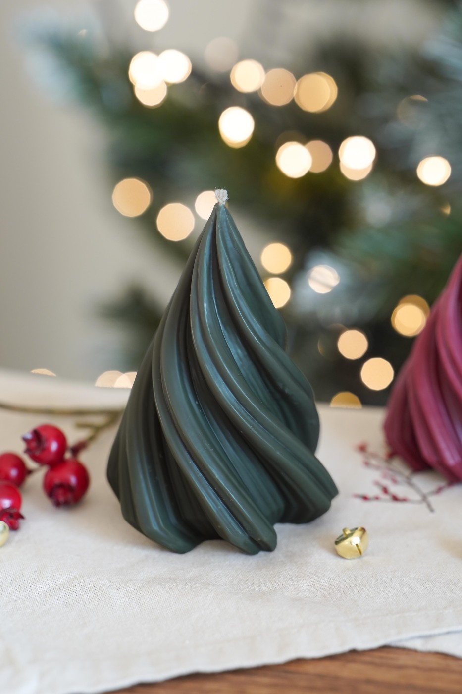 Twisted tree | Christmas decorative candle – fotografie 8