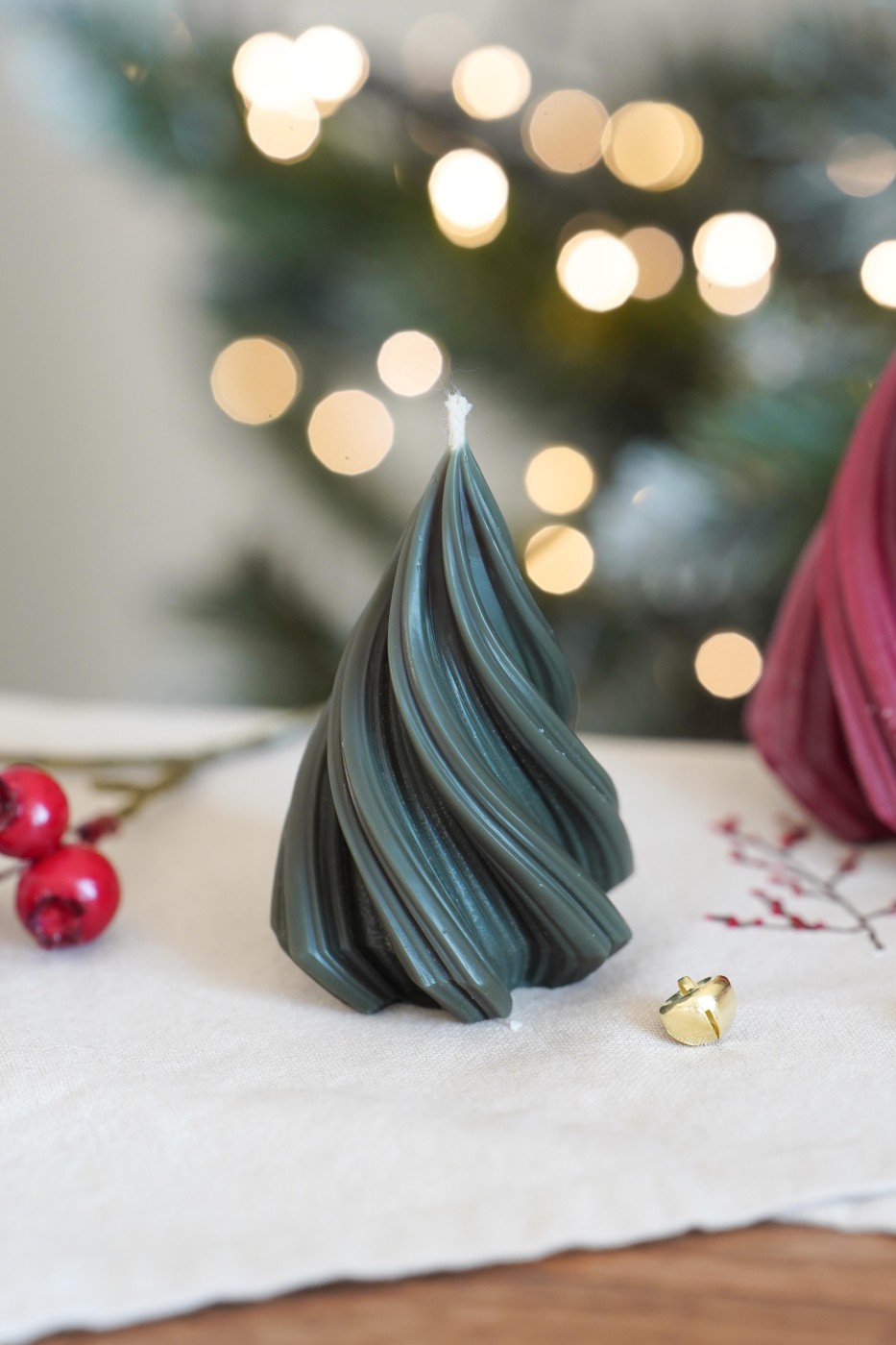 Twisted tree | Christmas decorative candle – fotografie 7